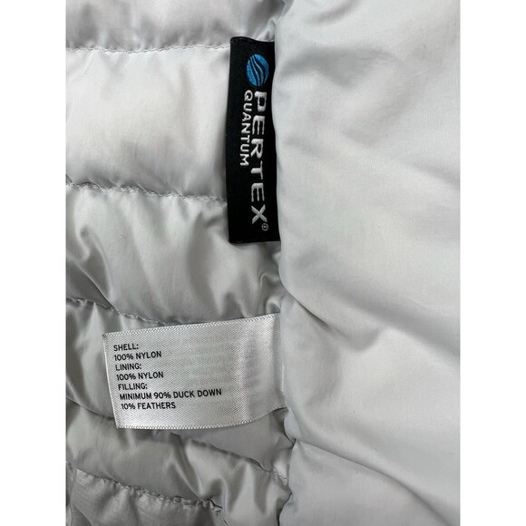 Duluth Trading Co Womens Down Jacket Sz M Pertex Quantum Hooded Puffer Lt Gray - Picture 4 of 9